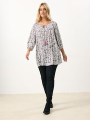 Yours Curve Pink Long Sleeve Boho Top - Image 2 of 5
