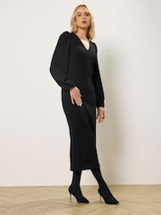 Long Tall Sally Black Seam Detail Midi Dress - Image 2 of 4