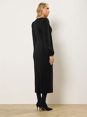 Long Tall Sally Black Seam Detail Midi Dress - Image 3 of 4