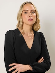 Long Tall Sally Black Seam Detail Midi Dress - Image 4 of 4