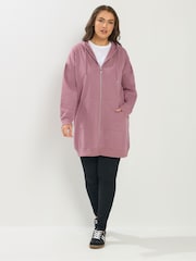 Yours Curve Pink Longline Hoodie - Image 2 of 5