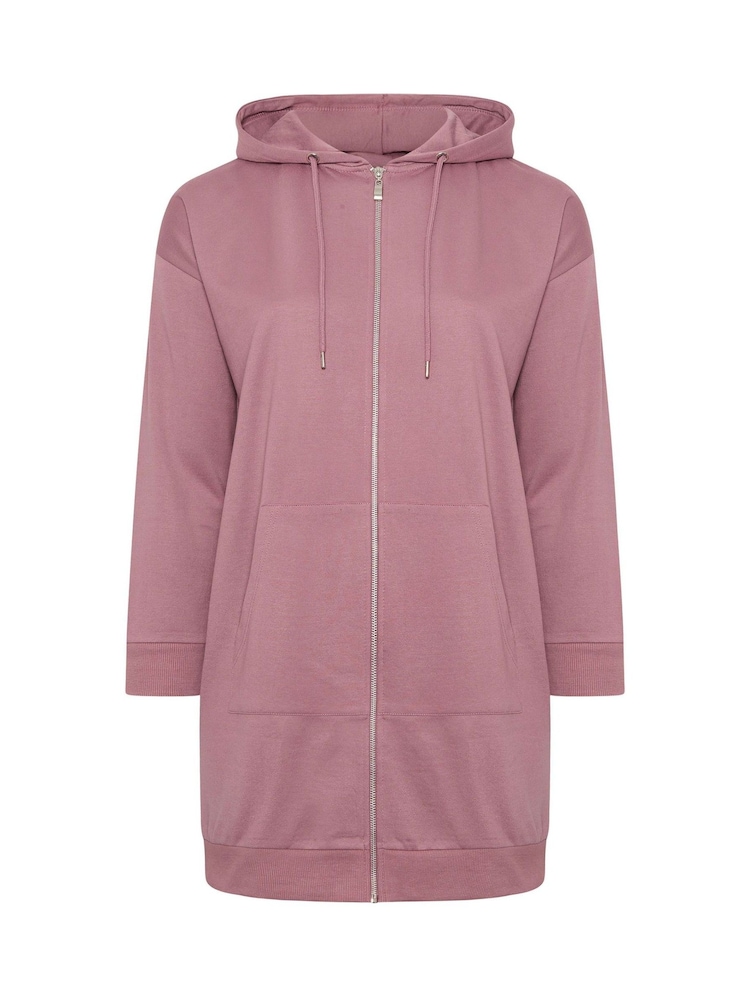 Yours Curve Pink Longline Hoodie - Image 5 of 5