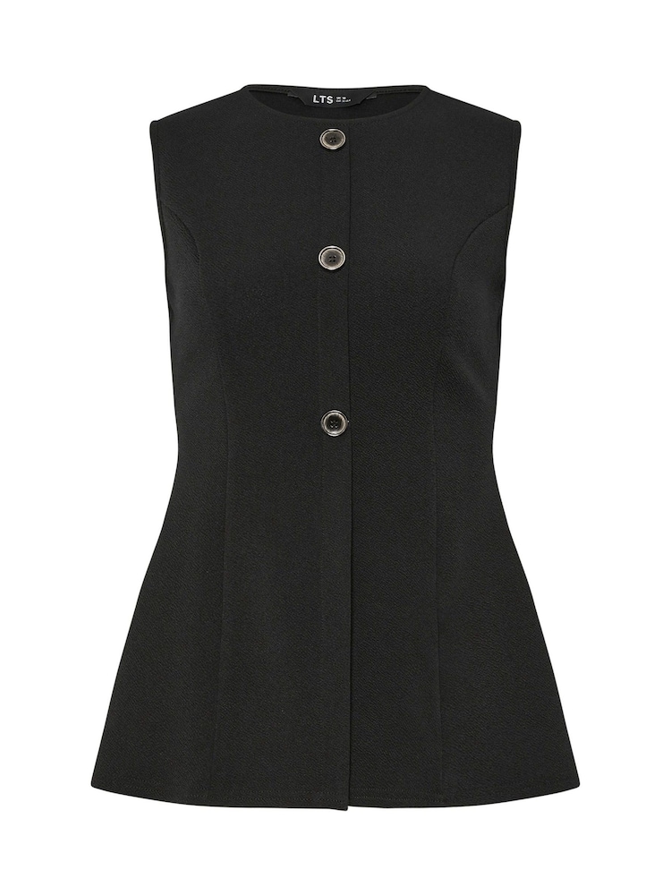 Long Tall Sally Black Button Textured Waistcoat - Image 5 of 5
