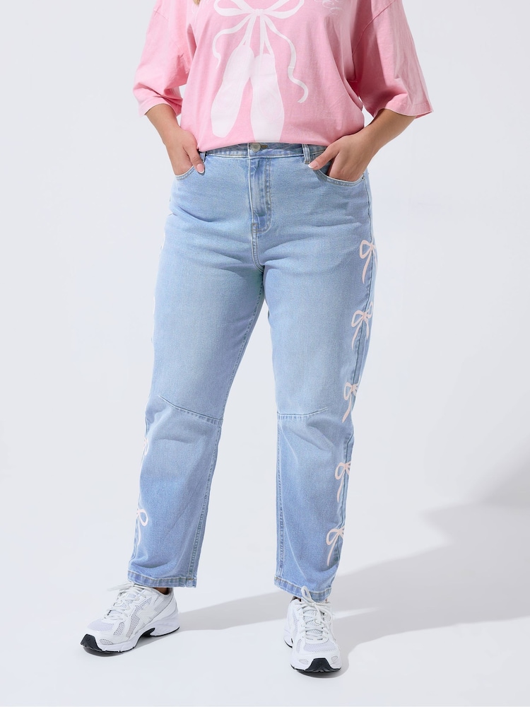 Yours Curve Limited Bow Printed Jeans - 圖片 2/5