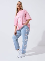 Yours Curve Limited Bow Printed Jeans - 圖片 3/5