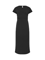 Long Tall Sally Black Short Sleeve Twist Midi Dress - Image 5 of 5