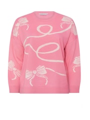 Yours Curve Pink Limited Bow Jumper - Image 6 of 6