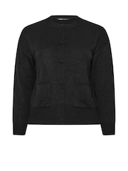 Yours Curve Black Button Thru Bomber Jacket - Image 5 of 5