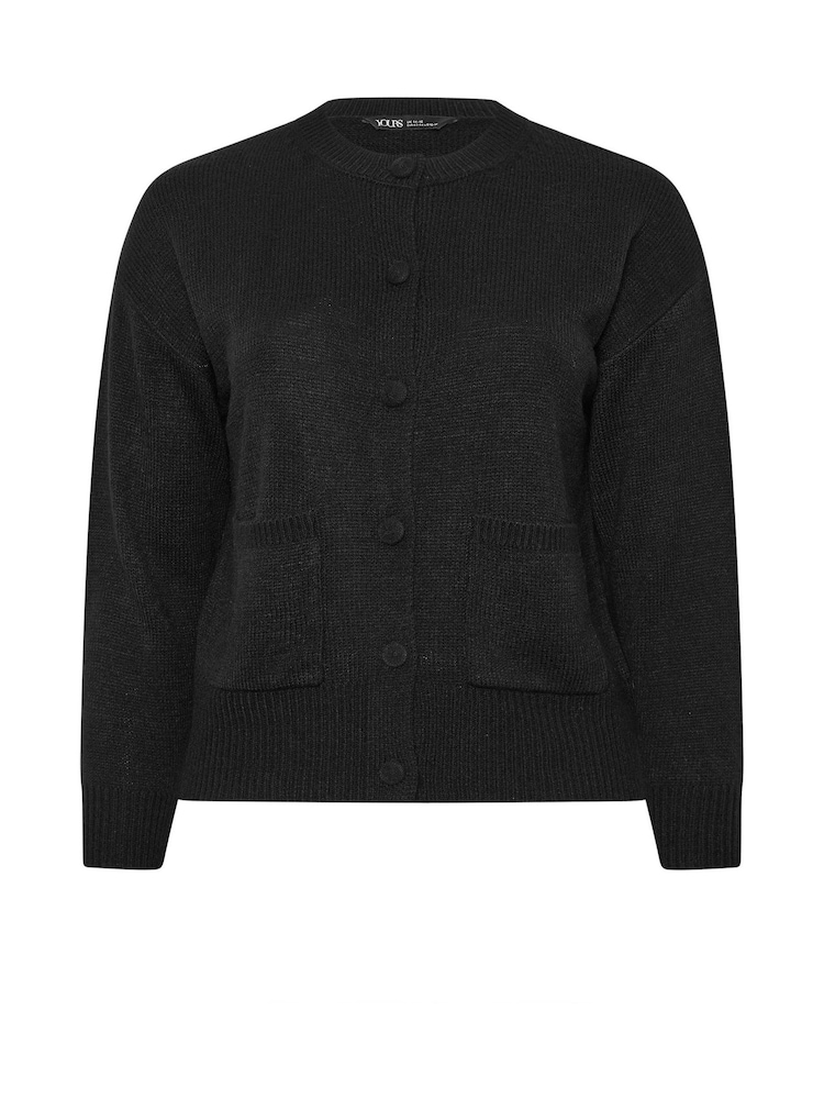 Yours Curve Black Button Thru Bomber Jacket - Image 5 of 5