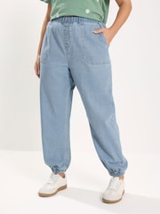Yours Curve Blue Jogger Pull On Jean - Image 1 of 5