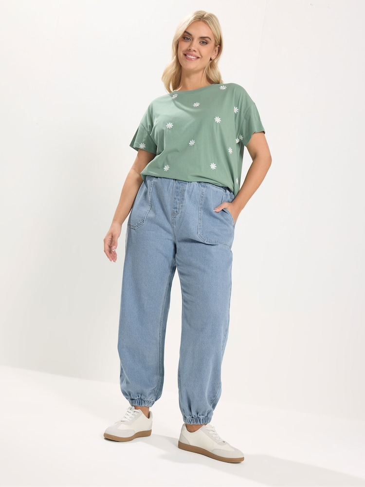 Yours Curve Blue Jogger Pull On Jean - Image 2 of 5