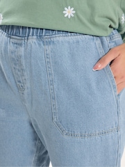 Yours Curve Blue Jogger Pull On Jean - Image 4 of 5