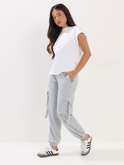 PixieGirl Petite Grey Marl Cargo Joggers - Image 1 of 5