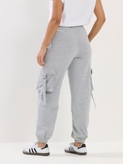 PixieGirl Petite Grey Marl Cargo Joggers - Image 3 of 5