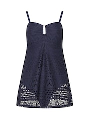 Long Tall Sally Blue Crochet Skirted Swimsuit - Image 5 of 6