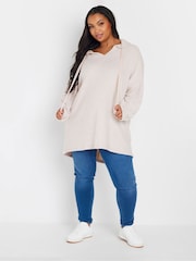 Yours Curve Pink Soft Touch Hoodie - Image 3 of 5