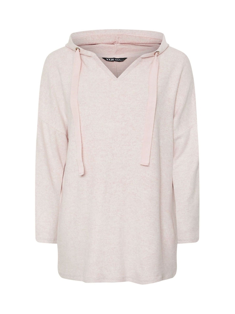 Yours Curve Pink Soft Touch Hoodie - Image 5 of 5 Yours Curve Pink Soft Touch Hoodie - Image 5 of 5