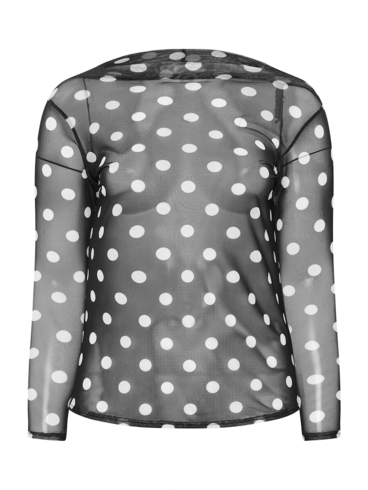 Yours Curve Black Limited Polka Dot Scarf Dress - Image 5 of 5