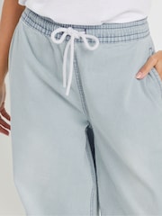 PixieGirl Petite Blue Pull On Wide Leg Jeans - Image 4 of 5