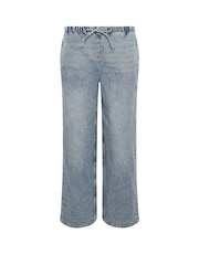 PixieGirl Petite Mid Blue Pull On Wide Leg Jeans - Image 5 of 5