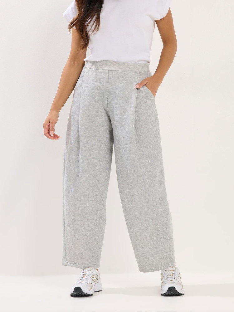 PixieGirl Petite Grey Stripe Scuba Barrel Trouser - Image 2 of 5 PixieGirl Petite Grey Stripe Scuba Barrel Trouser - Image 2 of 5
