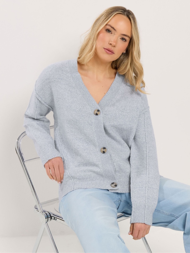 Long Tall Sally Blue Seam Detail Cardigan - Image 1 of 5