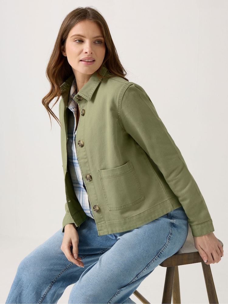 M&Co Green Twill Shacket - Image 1 of 5 M&Co Green Twill Shacket - Image 1 of 5