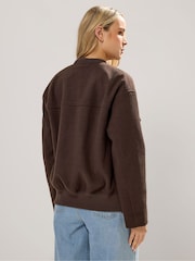Castanho - Long Tall Sally bomber Cosy Jacket - Imagem 3 de 5
