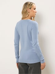 כחול  - סוודר בסריגה עדינה עם צווארון וי של Long Tall Sally - תמונה 3 מתוך 5