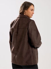 Yours Curve Brown Suedette Blazer - Image 3 of 5