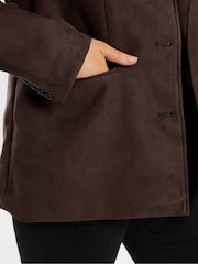 Yours Curve Brown Suedette Blazer - Image 4 of 5