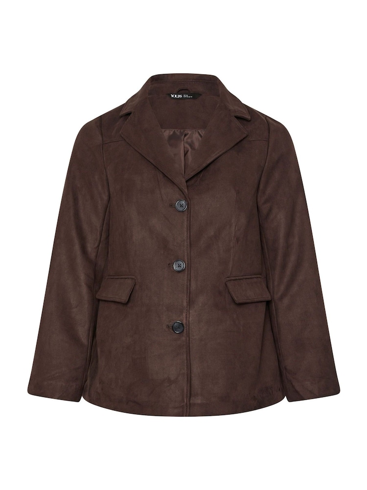 Yours Curve Brown Suedette Blazer - Image 5 of 5