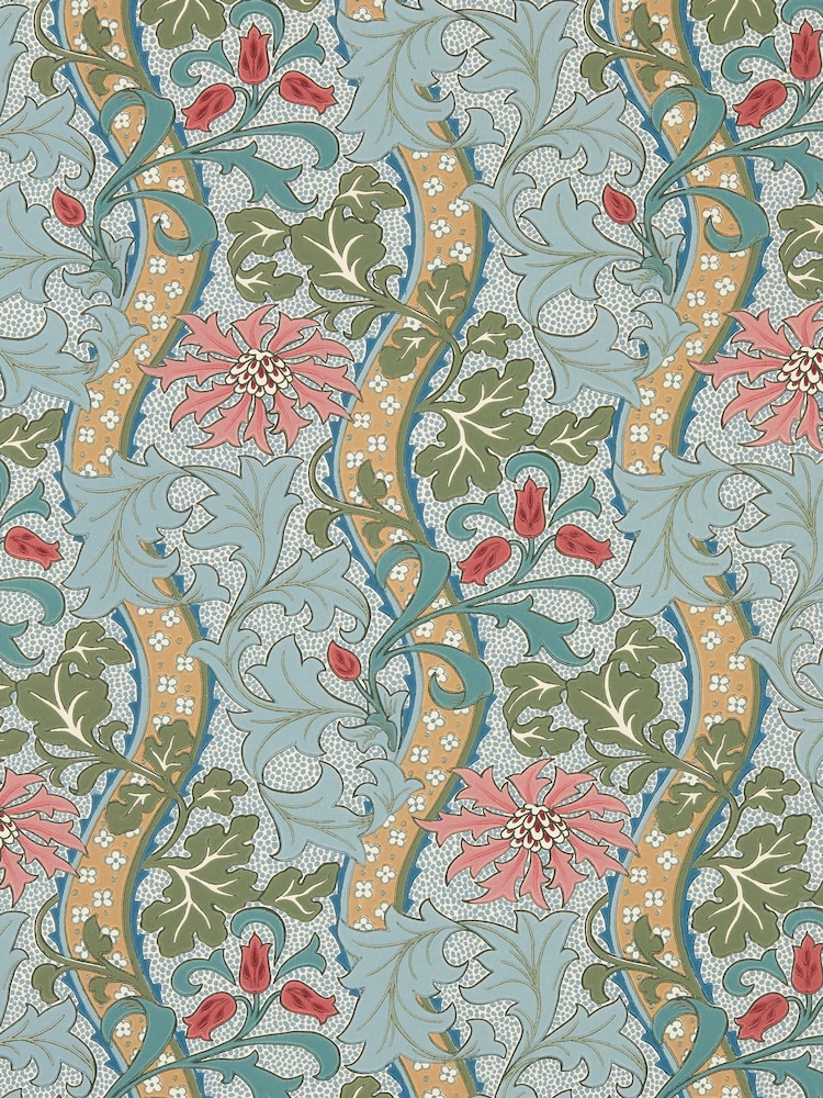 Morris & Co RoseWoad Cornflower Unfinished Works 10M Wallpaper - Image 2 of 2 Morris & Co RoseWoad Cornflower Unfinished Works 10M Wallpaper - Image 2 of 2