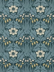 Morris & Co Indigo Anemone Unfinished Works 10M Wallpaper - Image 2 of 2