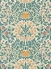 Morris & Co MadderTeal Daisy & Oak Unfinished Works 10M Wallpaper - Image 2 of 2