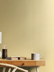Hoopla Walls Straw Tiny Ogee 10M Wallpaper - Image 1 of 2