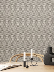 Hoopla Walls Graphite Mini Leaf Sky 10M Wallpaper - Image 1 of 2