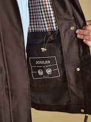 Joules Portwell Chocolate Brown Waterproof Hooded Raincoat - Image 10 of 11