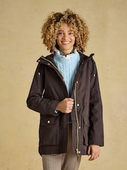 Joules Portwell Chocolate Brown Waterproof Hooded Raincoat - Image 8 of 11