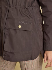 Joules Portwell Chocolate Brown Waterproof Hooded Raincoat - Image 9 of 11
