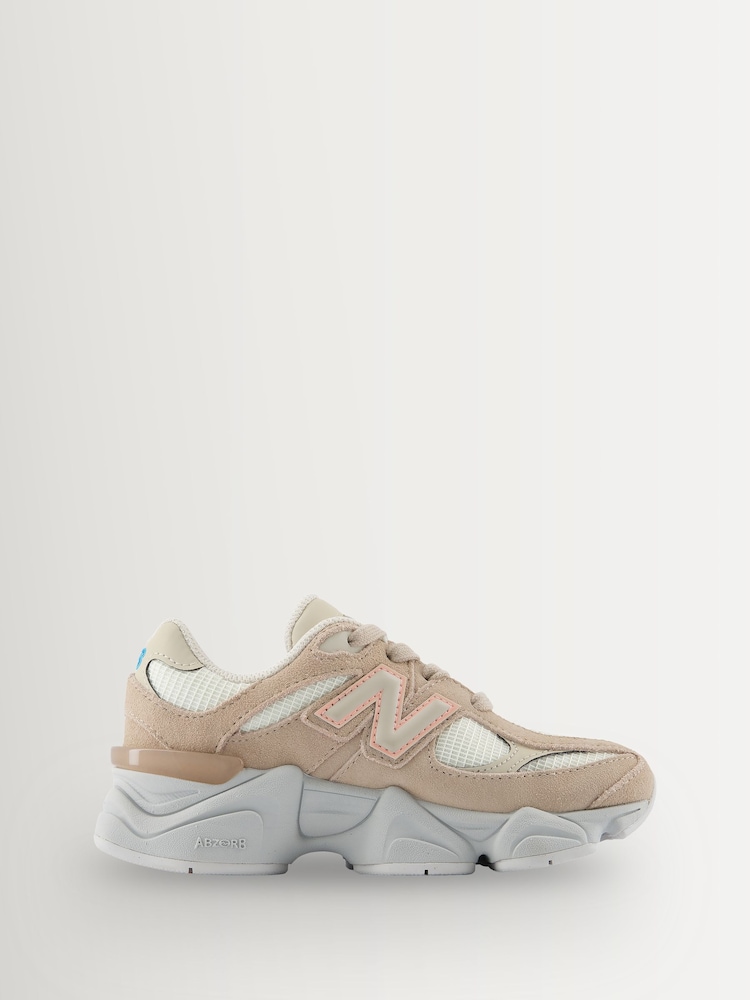 New Balance Pale Pink Kids 9060 Lace Trainers - Image 1 of 6