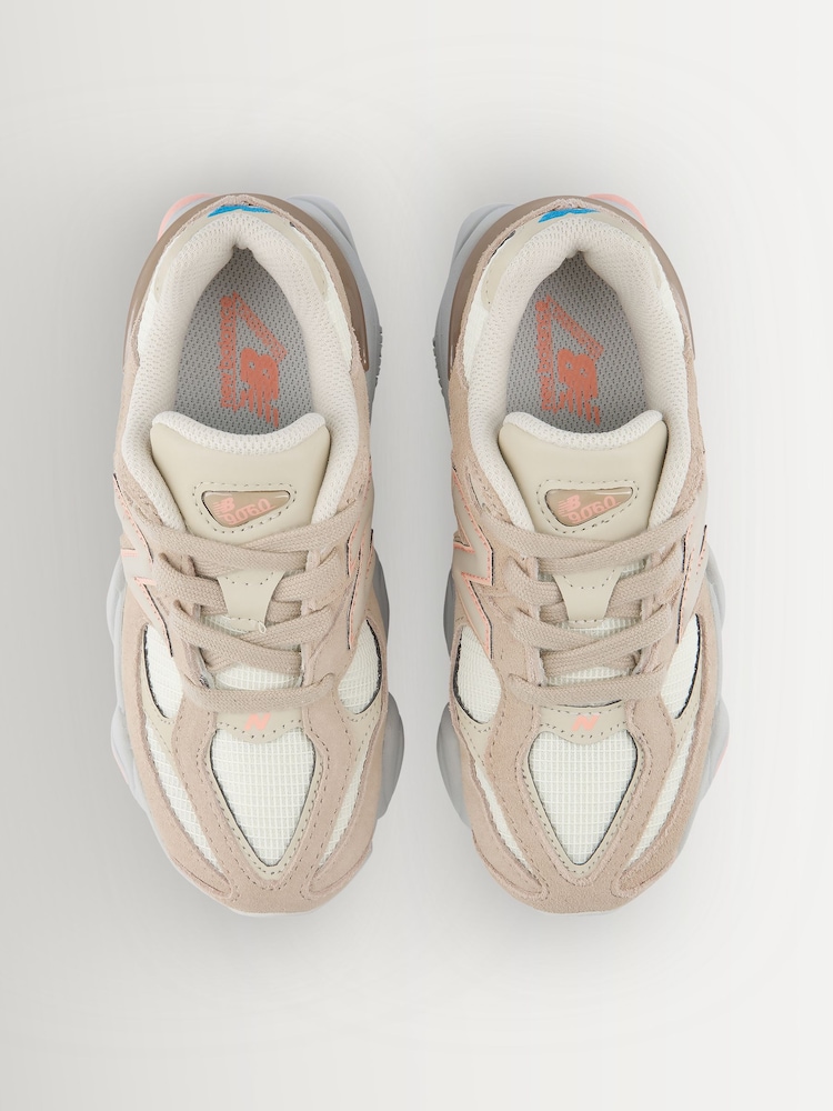 New Balance Pale Pink Kids 9060 Lace Trainers - Image 2 of 6