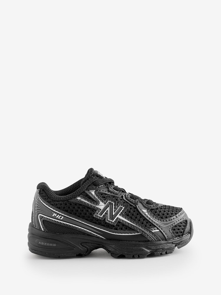 New Balance Black 740 Bungee Lace Infant Trainers - Image 1 of 1 New Balance Black 740 Bungee Lace Infant Trainers - Image 1 of 1