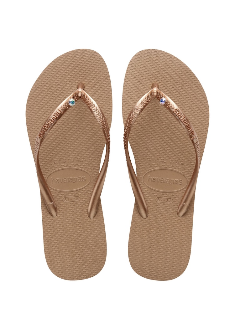 Havaianas Gold Slim Flip Flops - Image 1 of 5