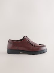 Burgundy Red Leather Apron Lace-Up Shoes - Image 6 of 9