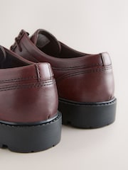Burgundy Red Leather Apron Lace-Up Shoes - Image 7 of 9