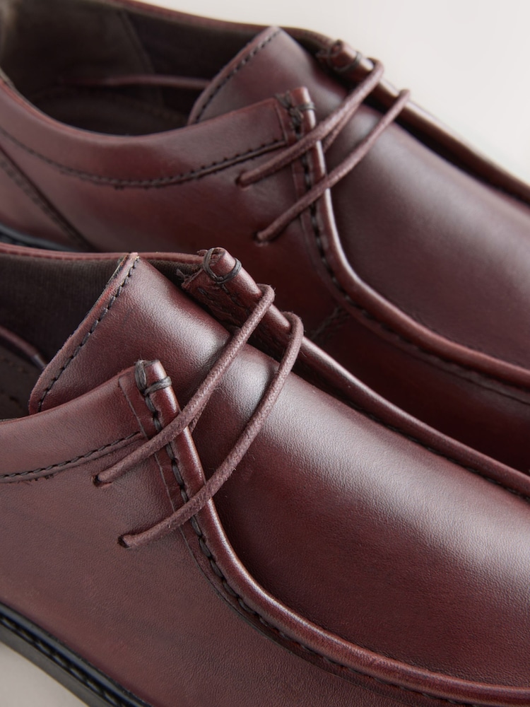 Burgundy Red Leather Apron Lace-Up Shoes - Image 9 of 9 Burgundy Red Leather Apron Lace-Up Shoes - Image 9 of 9