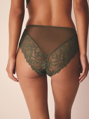 Green High Leg Ultimate Comfort Lace Knickers 2 Pack - Image 4 of 9