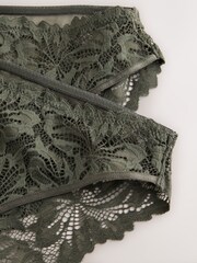 Green High Leg Ultimate Comfort Lace Knickers 2 Pack - Image 8 of 9