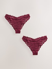 Rouge bordeaux - Culotte en dentelle Ultimate Comfort 2 Pack - Image 1 de 9